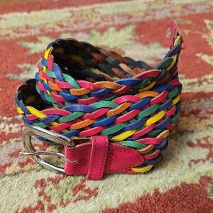 Vintage Multicolor Braided Women's Belt